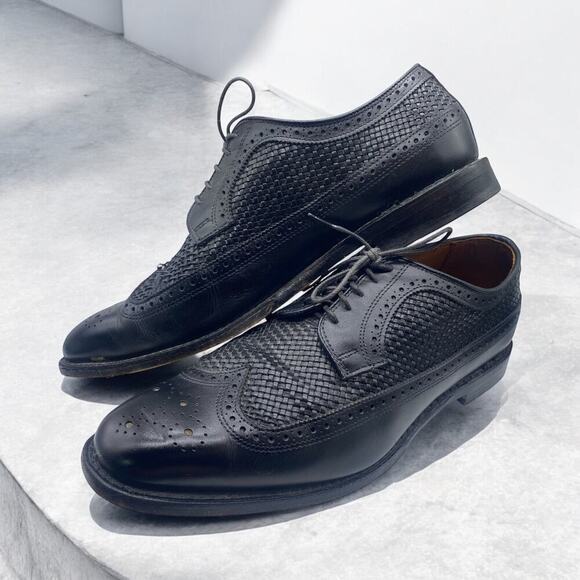 Allen Edmonds Other - Allen Edmonds Boca Raton Black Woven Leather Dress Shoes Mens 11 Wingtip Derby